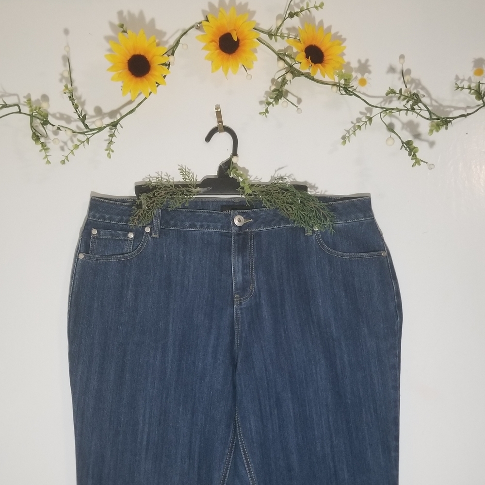 Abby Z wide leg floral embroidered jeans